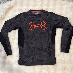 Under Armour Black and Orange Graphic Long Sleeve Shirt (Dri-fit)